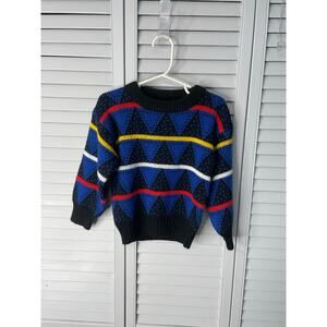 Electric Kids blue black yellow red white sweater toddler boy size 4